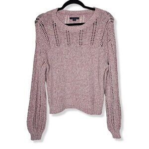 ⚡️American Eagle Size Medium Dusty Pink Loose Knit Pull Over Sweater Round Neck